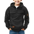 thumbnail image 1 of EnJoCho Boys Teen Half Zip Hoodie Sweatshirt Long Sleeve Pullover Outerwear Casual Trendy Warm Jacket Fall Winter Cute Fleec𝖾 Top, 1 of 7