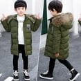 thumbnail image 1 of EnJoCho Boys Water 𝖱esistant Winter Coat Warm Quilted Puffer Jacket Hooded Parka Thicken Down Outerwear Snow Insulated Cold Weather Apparel Windproof Ski Jacket Coat, 1 of 5
