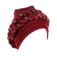 thumbnail image 1 of EnJoCho Braid Women Soft African Turban Cyan Head Wrap Pre-Tied Stretchy Soft Beanie Cap Headwear Hair Wrap for Girls, 1 of 1