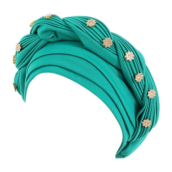 EnJoCho Breathable Headwraps for Women Workout Headwraps Beading Braid Hat Ruffle Cancer Wrap Sleep Caps Satin Lined Hair Bonnets