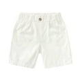 thumbnail image 1 of EnJoCho Cargo Jogger Shorts for Active Toddlers - Toddler Children Boys Pull On Soild Sports Jogger Workout Cargo Casual Pants Shorts | Boys' Stretchy Casual Shorts with Pockets (6-7 Years,White), 1 of 3