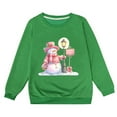 thumbnail image 1 of EnJoCho Cartoon Character Round Neck Sweatshirt Girls In Small Children In The Fall And Winter Christmas Christmas Snowman Happy Holidys Printed Casual Loose Sweater Girls' Cute Round Neck Top, 1 of 1