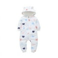 thumbnail image 1 of EnJoCho Casual Clothes for Kids Baby Girls Boys Floral Autumn Animal Ear Long Sleeve Hooded Romper Jumpsuit Clothes Toddler Trendy Bodysuit Party Wear Home Casual Clothing, 1 of 2