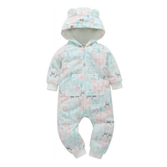 EnJoCho Casual Clothes for Kids Baby Girls Boys Floral Autumn Animal Ear Long Sleeve Hooded Romper Jumpsuit Clothes Toddler Trendy Bodysuit Party Wear Home Casual Clothing