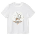 thumbnail image 1 of EnJoCho Child 2024 Tops Little Children Big Kids Rock Astronaut Cartoon Print Boys Girls Tops Short Sleeved T Shirts Loose Basic Tees, 1 of 6