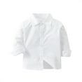 thumbnail image 1 of EnJoCho Child Evening Tops Boys Fall Spring Solid Color Long Sleeve Gentleman's Shirt With Lapel Collar Buttons Wedding Wear Tops, 1 of 3