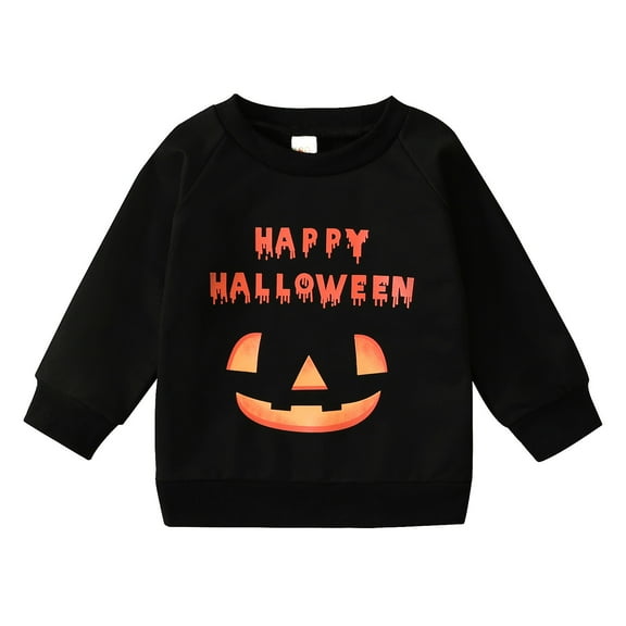 EnJoCho Child Girls Clothing Toddler Boys Girls Hallo-ween Long Sleeve Pumpkin Prints Pullover T Shirt Sweatshirt Tops Kids Trendy Casual Clothing