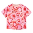 thumbnail image 1 of EnJoCho Child Midi Blouse Toddler Girls Summer Red T Shirt Flower Gradient Printed Round Neck Short Sleeves Casual Going Out Clothes for 2 to 7 Years, 1 of 6