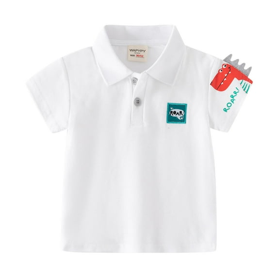 EnJoCho Child Soft Blouse Kids Toddler Shirt Cartoon Prints Short Sleeve Dinosaur Button Shacket Boys Girls Shirt Tops Outwear