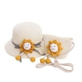thumbnail image 1 of EnJoCho Children Boys Girls Cartoon Smile Sunshade Hat Straw Beach Sun Hat + Straw Bag Cute Casual Outdoor Caps, 1 of 2