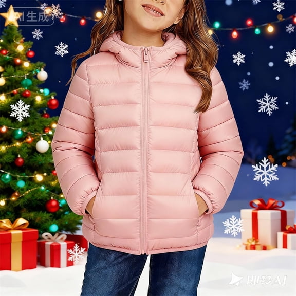 EnJoCho Children Boys Girls Lightweight Down Jackets Fall Winter Warm Coats Zip Up Hooded Quilted Puffer Outerwear Jacket