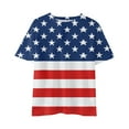 thumbnail image 1 of EnJoCho Children Comfy Tees Kids Toddler Independence Party Shirts 4th Of July 3D USA Flag Printed Tops Boys Girls Novelty Fashion Short Sleeve T Shirts Unisex Casual Top, 1 of 4