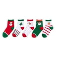 thumbnail image 1 of EnJoCho Children Cotton Socks Cartoon Christmas Red Green Socks Girls Student Baby Tube Socks Toddler Kids Boys Girls Soft Cute Holiday Socks School Home Indoor&Outdoor Wear, 1 of 2