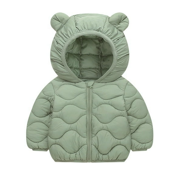 EnJoCho Children Girls Cotton Padded Jacket Autumn Winter Warm Light Cute Solid Color Outerwear Coat Parka Windbreaker