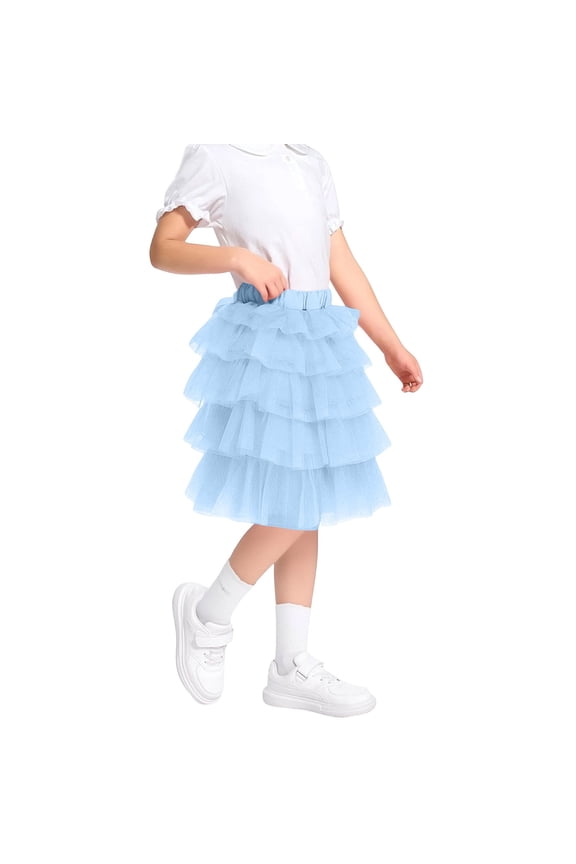 Children's Half Skirt Spring New Children's Korean Version Solid Color Cake Yarn Skirt Girls' Western Half Skirt Yarn Short Skirt