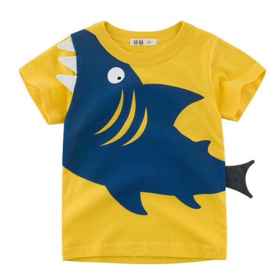 EnJoCho Children's Outwear Tee Toddler Kids Baby Boys Girls Animal Short Sleeve Crewneck T Shirts Tops Tee Clothes Little & Big Children Boys Girls Casual Home School Wear 2-3 Years