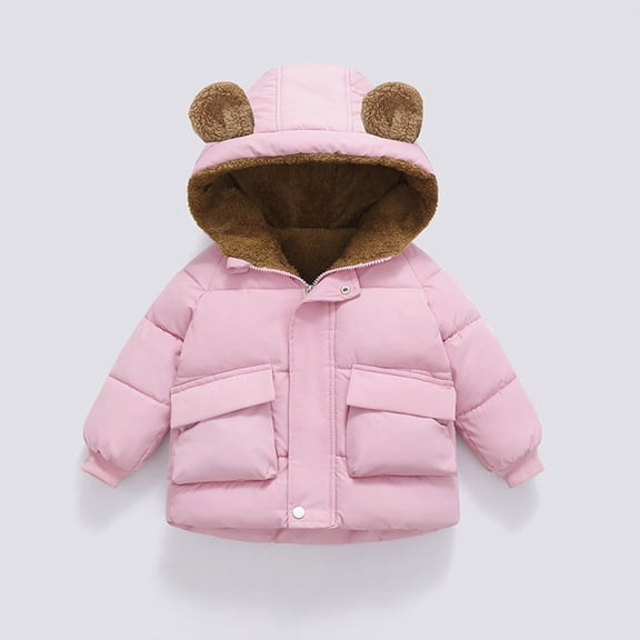 EnJoCho Childrens Down Jackets Girls Boys Autumn Winter Short Coats Plush Thickened Kids Down Outerwear Puffer Coat Quilted Jacket Snowsuit