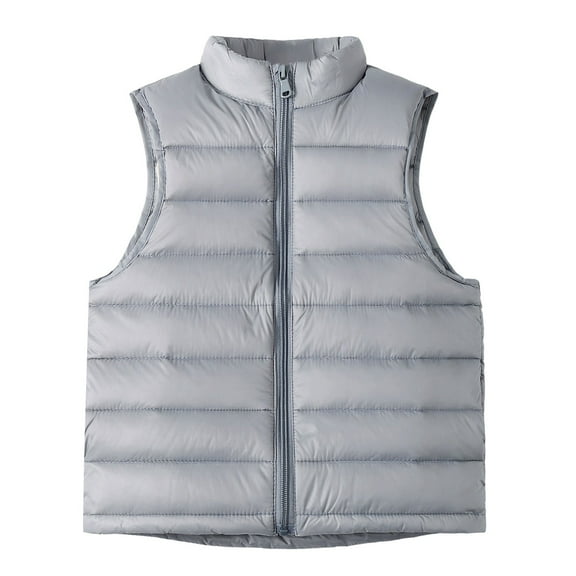 EnJoCho Childrens Down Vest Autumn Winter Boys Girls Medium Large Lightweight Waistcoat Stand Collar Light Cotton Outerwear Gilet Parka