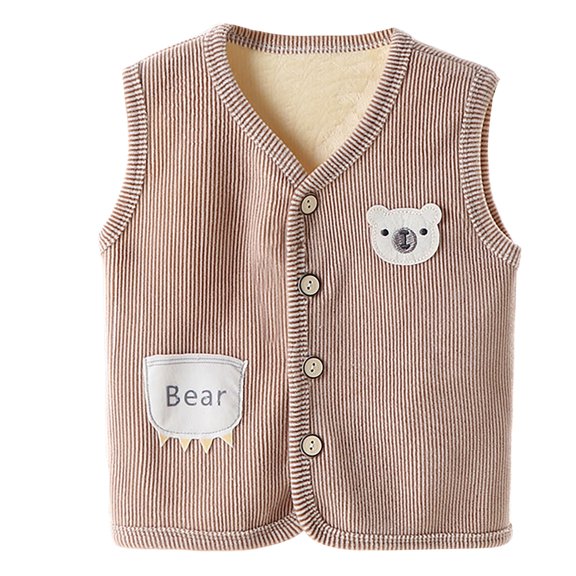 EnJoCho Childrens Waistcoat Vest Autumn Winter Baby Warm Thick Vest Boys Girls Foreign Style Layering Vest Insulated Vest Outerwear Vest