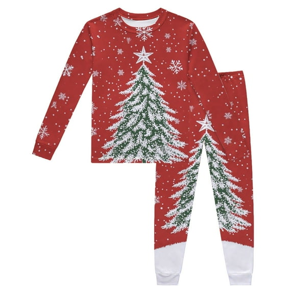 EnJoCho Christmas 2-Piece Pajama Set for Girls - Cute Strawberry Print Jammies, Toddler Sleepwear Age 2-14, Festive Holiday P𝖩s