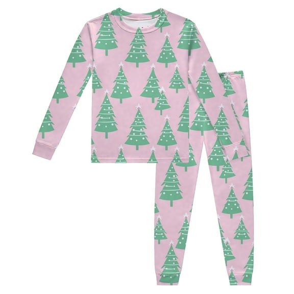 EnJoCho Christmas 2-Piece Pajama Set for Girls & Toddlers - Long Sleeve Winter Sleepwear, Cute Dino Jammies, Cozy Kids P𝖩s 2-14 Years