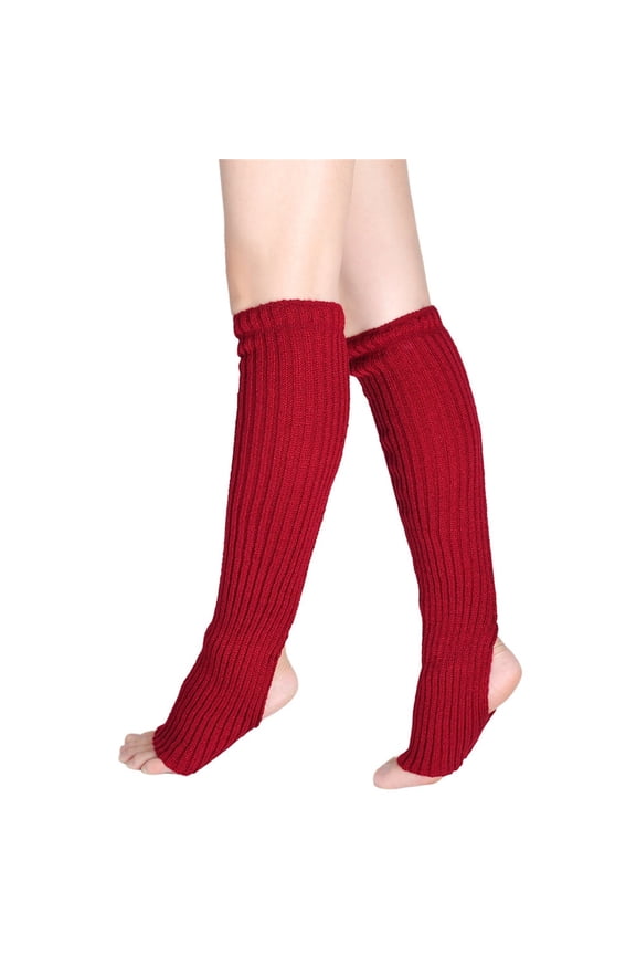 Chunky Knit Over The Knee Socks Women's Winter Solid Color Knitted Socks Yoga Dance Foot Sleeves Wool Leg Protectors Stepping Feet Stacking Socks