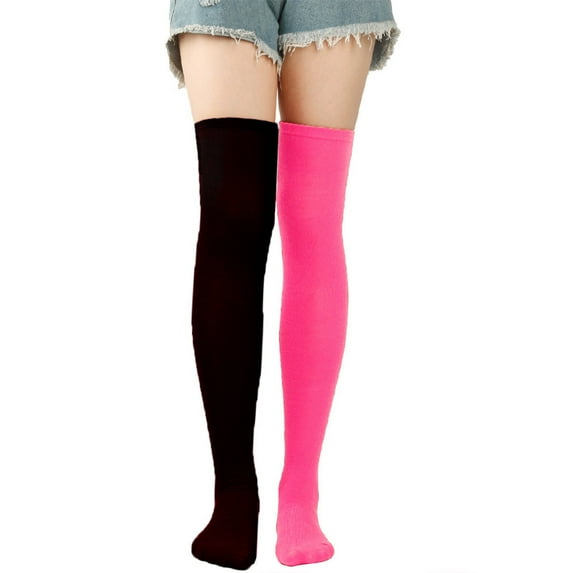 EnJoCho Clearance Black Knee High Socks Womens Long Socks Color Matching Thigh High Socks Over The Knee Socks Festival Christmas Adult Xmas Winter Themed Charming Socks Heated Socks Bulk Cute&Fun