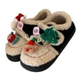 thumbnail image 1 of EnJoCho Clearance Cartoon Furry Slippers Women Christmas Slippers Holiday Slipper House Shoes Slipper for Women Fuzzy Outdoor Indoor Bedroom Slippers Adult Family Winter Warm Comfy Indoor Slippers, 1 of 6