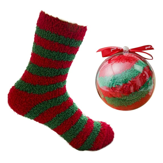 EnJoCho Clearance Christmas Socks Birthday Socks with Velvet and Thickened Coral Velvet Acrylic Christmas Socks for Men and Women Adult Xmas Winter Themed Charming Socks Heated Socks Bulk Cute&Fun