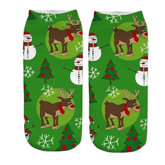 EnJoCho Clearance Christmas Socks Casual Work Business Socks 3D Christmas Santa Printing Medium Sports Socks Adult Xmas Winter Themed Charming Socks Heated Socks Bulk Red Green Cute&Fun