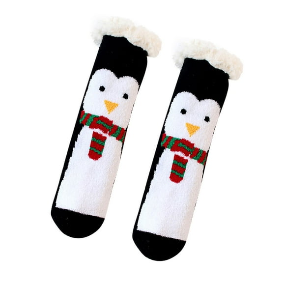 EnJoCho Clearance Christmas Socks Slipper Socks Home Floor Socks Winter Warm Fuzzy Lined Socks Super Soft Socks Unisex Adult Xmas Themed Charming Socks Heated Socks