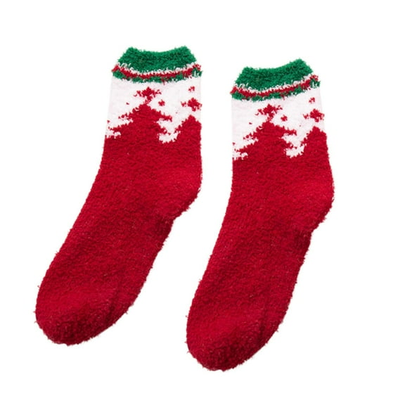 EnJoCho Clearance Comfy Socks Women's Christmas Printed Socks Cute Warm Comfortable Socks Home Socks Adult Xmas Winter Themed Charming Socks Heated Socks Bulk Red Green Cute&Fun