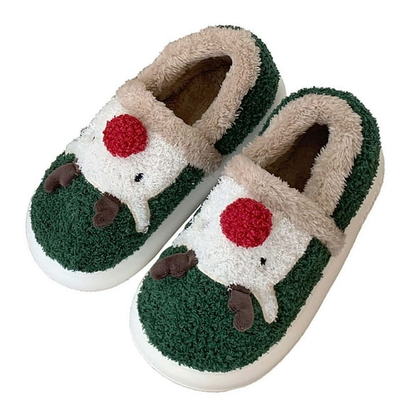 EnJoCho Clearance Comfy Warm Slippers for Women Christmas Slippers Holiday Slipper House Shoes Slipper for Women Fuzzy Outdoor Indoor Bedroom Slippers Adult Family Winter Warm Comfy Indoor Slippers