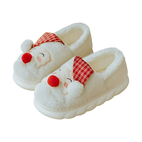 EnJoCho Clearance Furry Slippers Women Christmas Slippers Holiday Slipper House Shoes Slipper for Women Fuzzy Outdoor Indoor Bedroom Slippers Adult Family Winter Warm Comfy Indoor Slippers Shoes Xmas