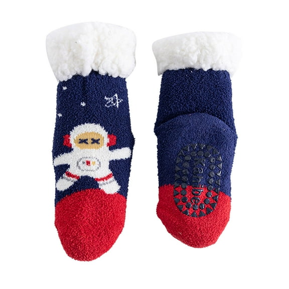EnJoCho Clearance Fuzzy Christmas Socks Children Baby Kids Coral Pile Warm Socks Cartoon Baby Socks Adult Xmas Winter Themed Charming Socks Heated Socks Bulk Red Green Cute&Fun