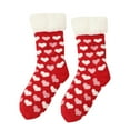 thumbnail image 1 of EnJoCho Clearance Fuzzy Warm Slipper Socks Women Winter Floor Socks Lined with Reading Socks Cozy Sleeping Reindeer Socks Adult Xmas Winter Themed Charming Socks Heated Socks Bulk Red Green Cute&Fun, 1 of 3