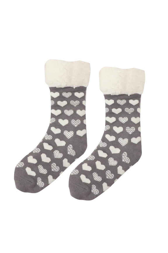 Clearance Fuzzy Warm Slipper Socks Women Winter Floor Socks Lined with Reading Socks Cozy Sleeping Reindeer Socks Adult Xmas Winter Themed Charming Socks Heated Socks Bulk Red Green Cute&Fun