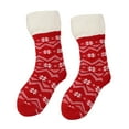 thumbnail image 1 of EnJoCho Clearance Fuzzy Warm Slipper Socks Women Winter Floor Socks Lined with Reading Socks Cozy Sleeping Reindeer Socks Adult Xmas Winter Themed Charming Socks Heated Socks Bulk Red Green Cute&Fun, 1 of 3
