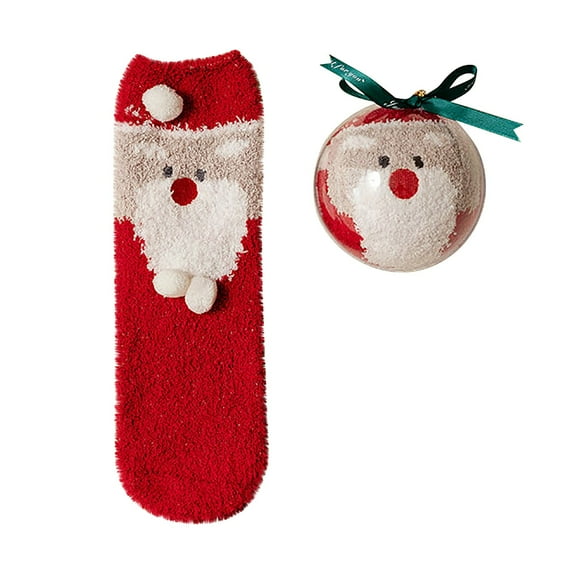 EnJoCho Clearance Winter Socks Christmas Fuzzy Socks for Women Girls Gifts Cute Fun Cozy Furry Winter Warm Slipper Xmas Holiday Socks Adult Xmas Winter Themed Charming Socks Heated Socks Bulk Cute&Fun