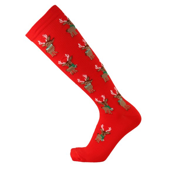 EnJoCho Clearance Womens Red Christmas Knee High Socks Women's Performance Cotton Pad Sports Leisure Socks Christmas Pattern Socks for Women Adult Xmas Winter Themed Charming Socks Bulk Cute&Fun