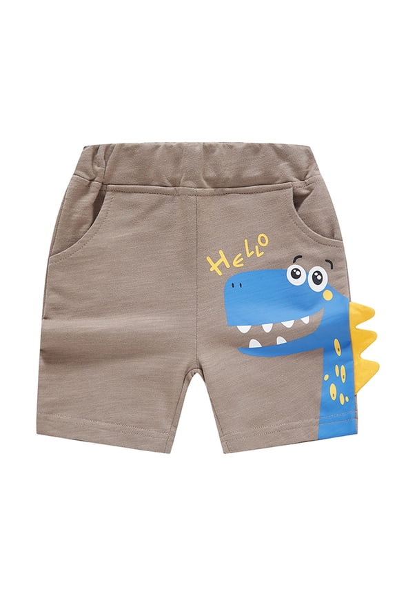 Clearence Dinosaur Print Cargo Shorts - Stretchable Kids’ Athletic Pants with Pockets for Outdoor Adventures, Playground & Summer Camp