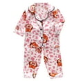 thumbnail image 1 of EnJoCho Clearence Toddler Kids Baby Boys Girls Cartoon Satin PJ Set - Long Pants & Button-Down Top Toddler Sleepwear Boys Girls Soft Silk-Like Loungewear, 1 of 4