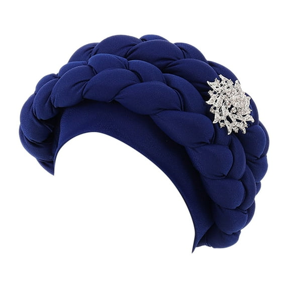 EnJoCho Comfort Hair Wraps for Women Fashion Women Beading Braid Hat Muslim Ruffle Cancer Wrap Cap Sleep Caps Satin Lined Hair Bonnets