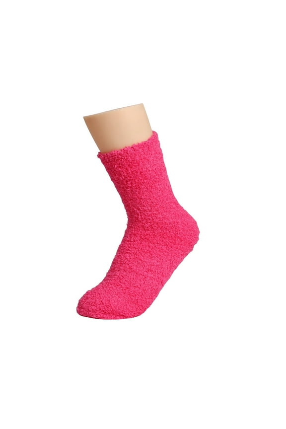 Coral Fleece Sleep Socks For Ladies With Breathable Material Women's Solid Color 2 Pairs Plush Socks Winter Solid Color Thickened Floor Sleeping Plush Socks