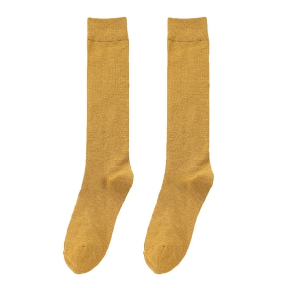 EnJoCho Cuffed Mid-Calf Socks For Women Womens Long Socks Pure Color Socks Heap Heap Socks