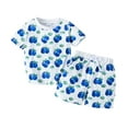 thumbnail image 1 of EnJoCho Cute Blanket Girl Girls Summer Floral Fruit Print Round Neck Short Sleeve Shorts Set Children Outer Home Clothing Outfits, 1 of 8