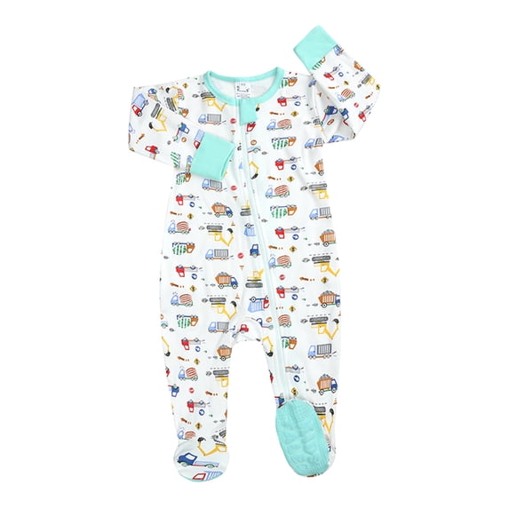 EnJoCho Toddler Home Wear Romper Baby Boys Girls Cartoon Zip Front Non-Slip Footed Sleeper Pajamas Baby Unisex Soft Cartoon Sleepwear Jumpsuits PJS