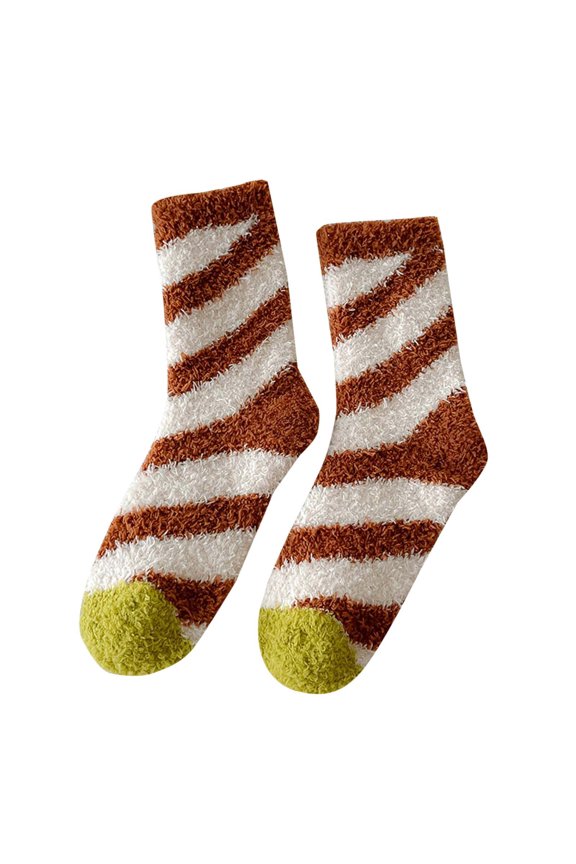 Cute Coral Winter Sleep Socks For Ladies Women'S Coral Winter Sleep Socks Womens Fuzzy Socks Slipper Winter Comfy Cozy Socks Cabin Warm Home Socks,Christmas Candy Socks