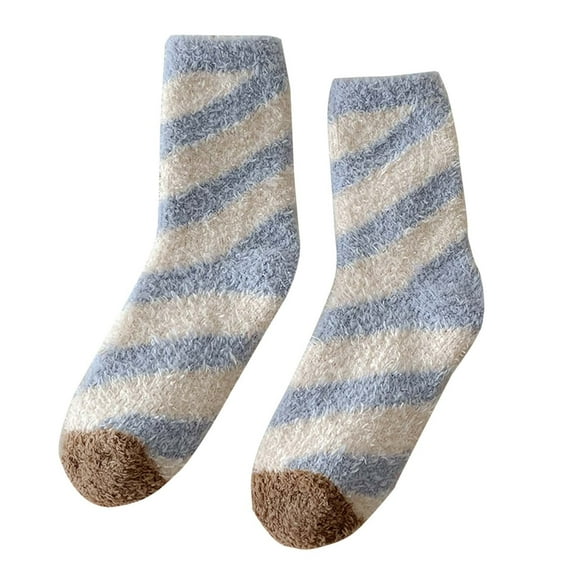 EnJoCho Cute Coral Winter Sleep Socks For Ladies Women'S Coral Winter Sleep Socks Womens Fuzzy Socks Slipper Winter Comfy Cozy Socks Cabin Warm Home Socks，Christmas Candy Socks