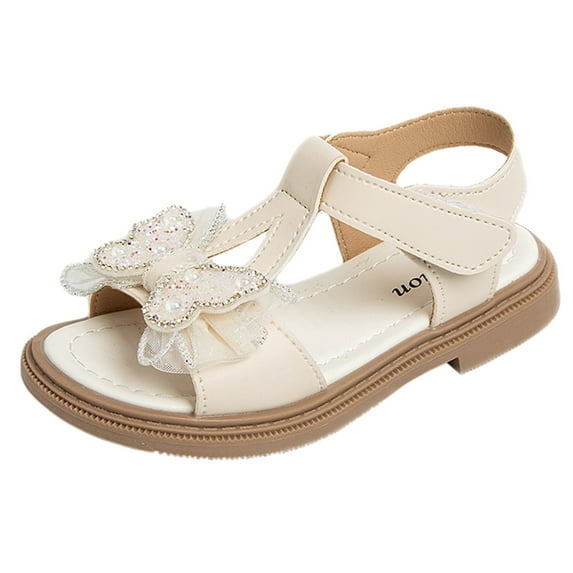 EnJoCho Cute Kids Girls Sandals Open Toe Ankle Strap Dress Shoes Wedding Party for Toddler Baby Diamond Decorative Bowknot Princess Shoes Summer Casual Party Shoes